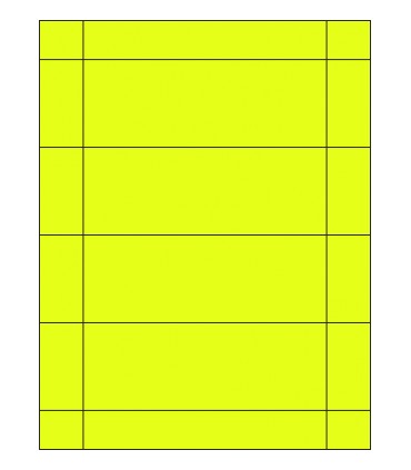6.25" x 2.25" Fluorescent label template - Yellow