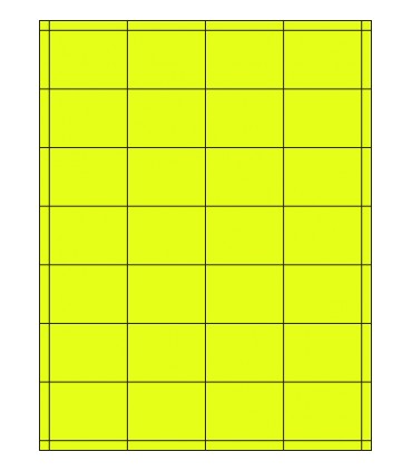 2" x 1.5" Fluorescent label template - Yellow