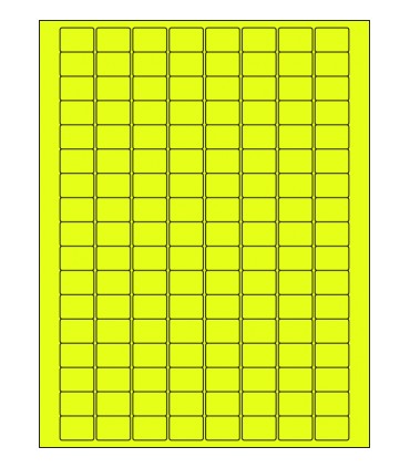 0.875" x 0.625" Fluorescent label template - Yellow