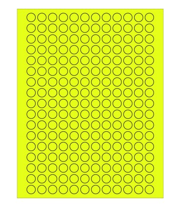 0.5" Fluorescent label template - Yellow
