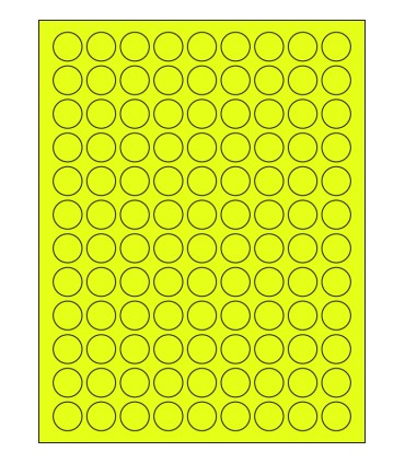 0.75" Fluorescent label template - Yellow