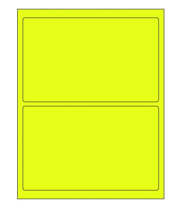 7.875" x 4.875" Fluorescent label template - Yellow