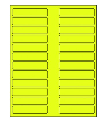 3.5" x 0.75" Fluorescent label template - Yellow