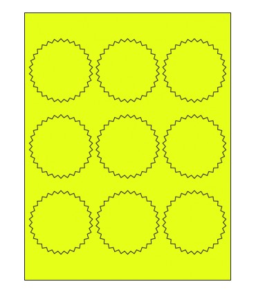 2.625" x 2.625" Fluorescent label template - Yellow