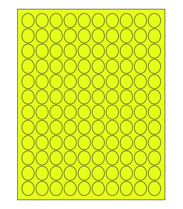 0.71" x 0.82" Fluorescent label template - Yellow