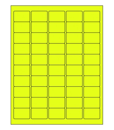 1.5" x 1" Fluorescent label template - Yellow