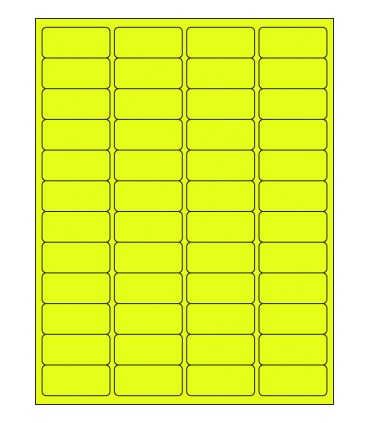 1.9375 x 0.875 Fluorescent label template - Yellow