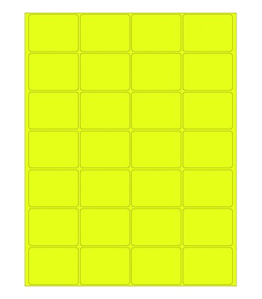 2" x 1.5" Fluorescent label template - Yellow