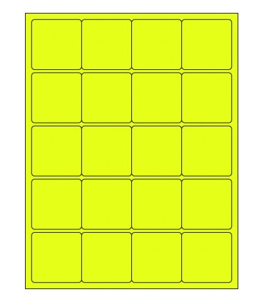 2" x 2" Fluorescent label template - Yellow