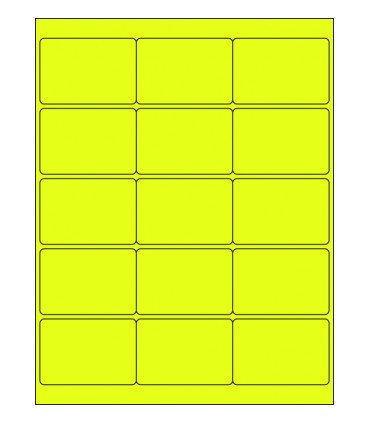 2.75" x 1.875" Fluorescent label template - Yellow