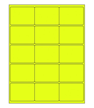 2.75" x 2" Fluorescent label template - Yellow