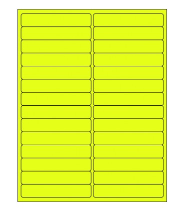 4" x 0.75" Fluorescent label template - Yellow