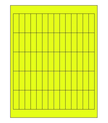 0.567" x 1.875" Fluorescent label template - Yellow