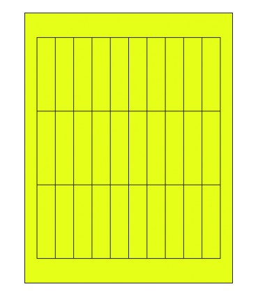 0.75" x 3" Fluorescent label template - Yellow
