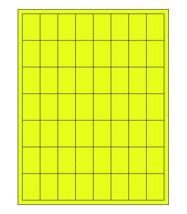 1" x 1.5" Fluorescent label template - Yellow