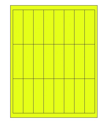 1" x 3.375" Fluorescent label template - Yellow