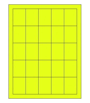 1.5" x 2" Fluorescent label template - Yellow