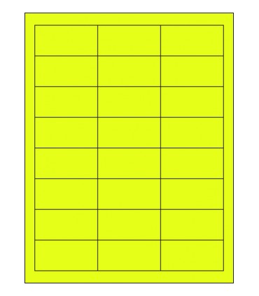 2.5625" x 1.25" Fluorescent label template - Yellow