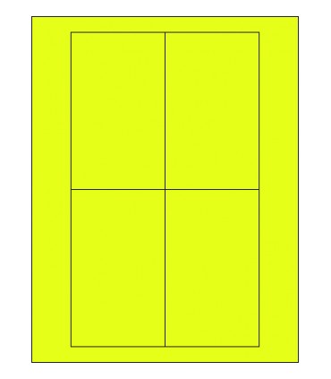 3" x 5" Fluorescent label template - Yellow