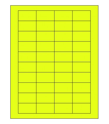 1.75" x 1" Fluorescent label template - Yellow