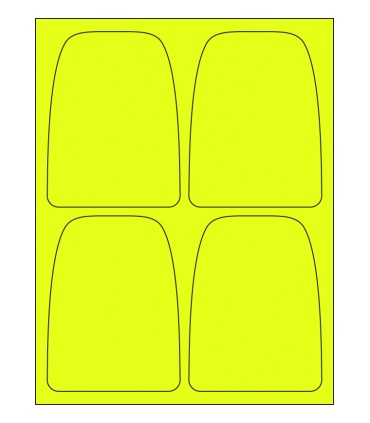 3.791" x 5" Fluorescent label template - Yellow