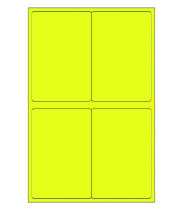 4" x 6" Fluorescent label template - Yellow
