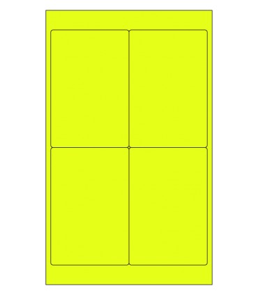 4" x 6" Fluorescent label template - Yellow