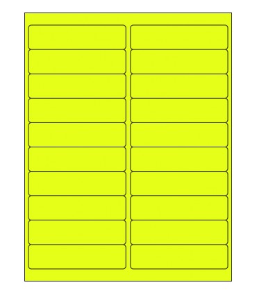 4" x 1" Fluorescent label template - Yellow