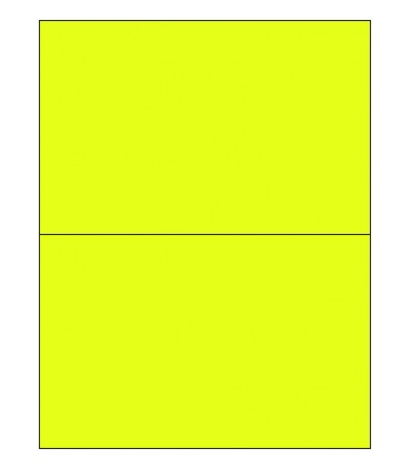 8.5" x 5.5" Fluorescent label template - Yellow