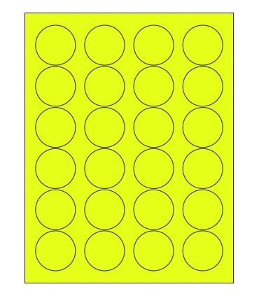 1.625" Fluorescent label template - Yellow