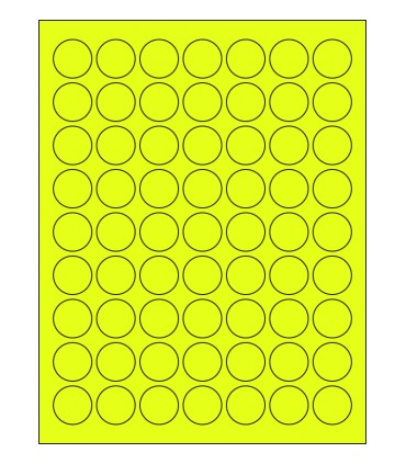 1" Fluorescent label template - Yellow