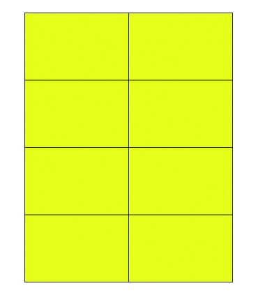 4.25" x 2.75" Fluorescent label template - Yellow