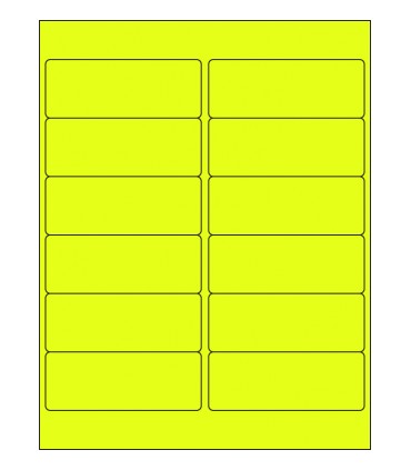 4" x 1.5" Fluorescent label template - Yellow
