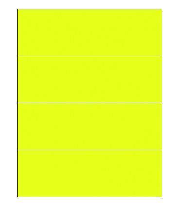 8.5" x 2.75" Fluorescent label template - Yellow