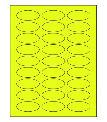 2.25" x 1" Fluorescent label template - Yellow