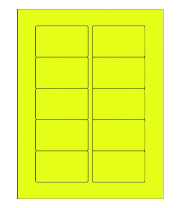 3.063" x 1.812" Fluorescent label template - Yellow