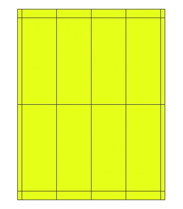2" x 5" Fluorescent label template - Yellow