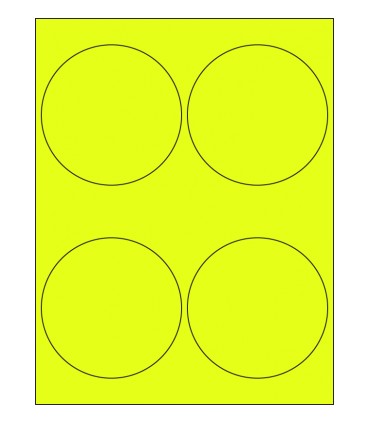 4" Fluorescent label template - Yellow