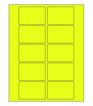 3" x 2" Fluorescent label template - Yellow