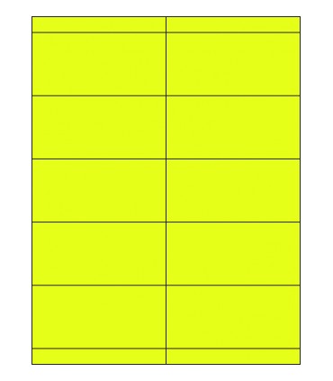 4.25" x 2" Fluorescent label template - Yellow
