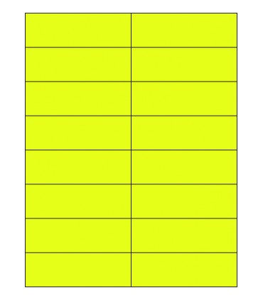4.25" x 1.375" Fluorescent label template - Yellow