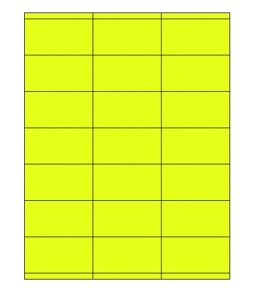 2.833" x 1.5" Fluorescent label template - Yellow
