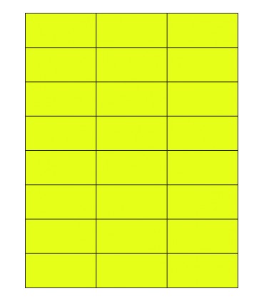 2.833" x 1.375" Fluorescent label template - Yellow