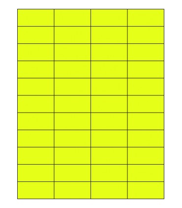 2.125" x 1" Fluorescent label template - Yellow