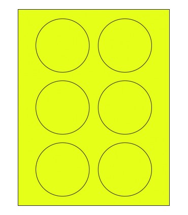 3" Fluorescent label template - Yellow