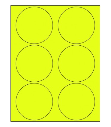 3.5" Fluorescent label template - Yellow