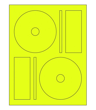 4.625" with 22mm hole Fluorescent label template - Yellow