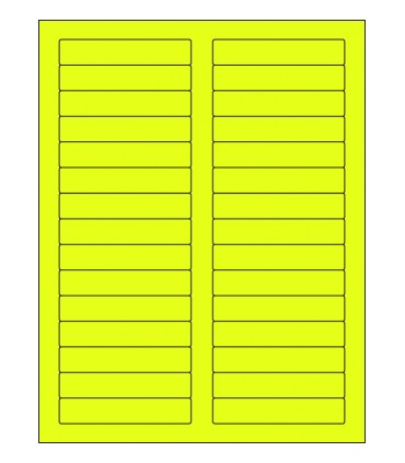3.4375 x 0.67" Fluorescent label template - Yellow