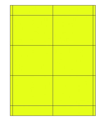 4" x 3" Fluorescent label template - Yellow