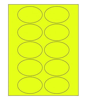 3" x 2" Fluorescent label template - Yellow